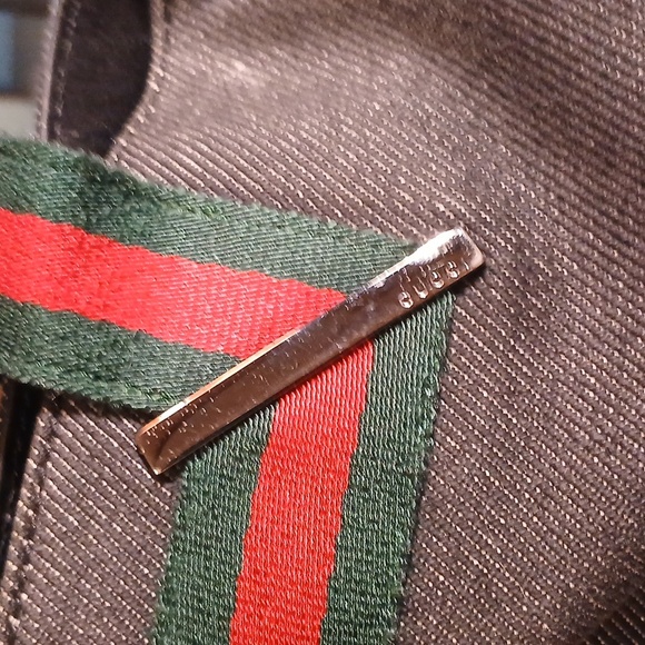 Stylish Black Tote Bag with Red and Green Straps - Picture 4 of 16